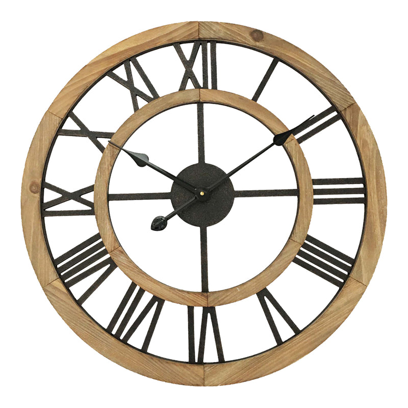XL Industro-Hamptons Double Frame Wall Clock