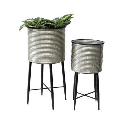 Set of 2 Nested Industro-Chic Stilted Pot Planters