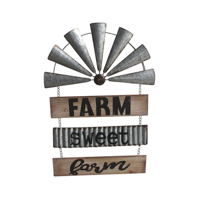 Rustic Farm Sweet Farm and Windmill Wall Art