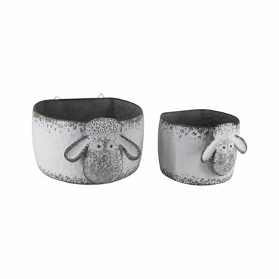 Set of 2 Nested Sheep Wall Hanging Planters