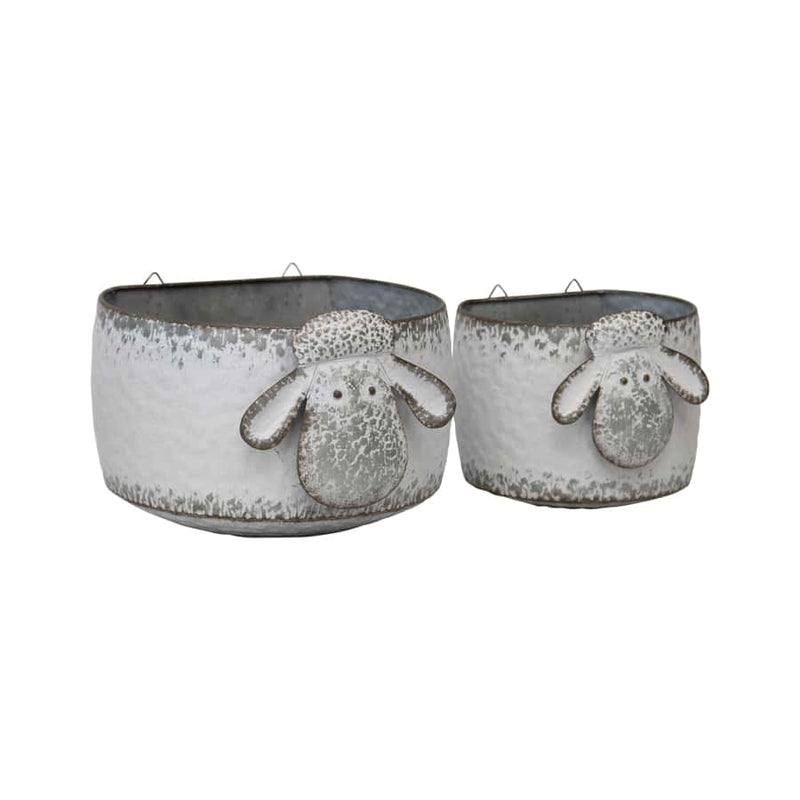 Set of 2 Nested Sheep Wall Hanging Planters