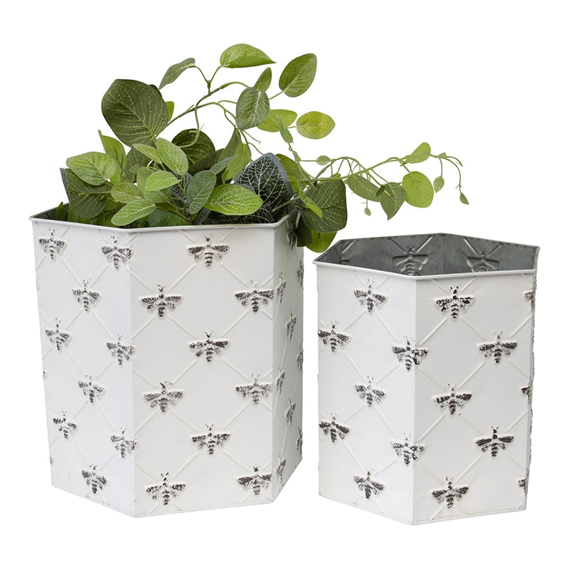 Set of 2 Nested Hexagon Bee Planters