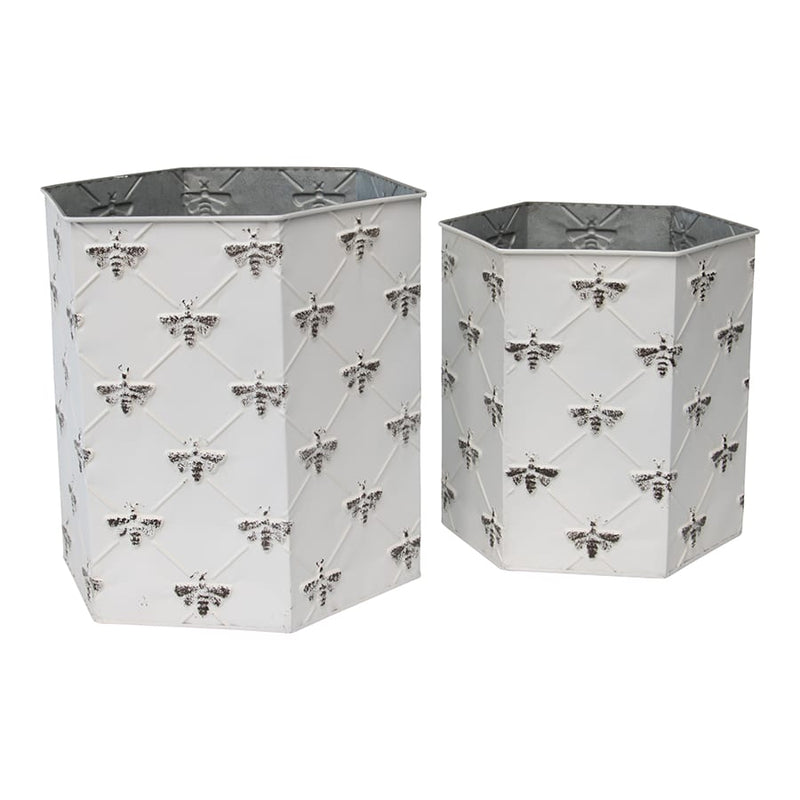 Set of 2 Nested Hexagon Bee Planters