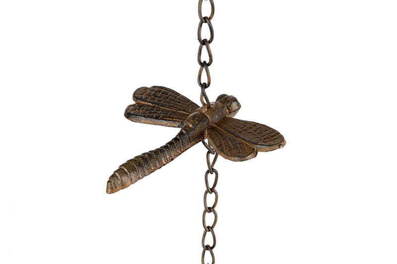 Distressed Black Dragonfly Wrought Iron Bell