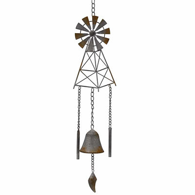 Hanging Windmill with Cast Iron Bell