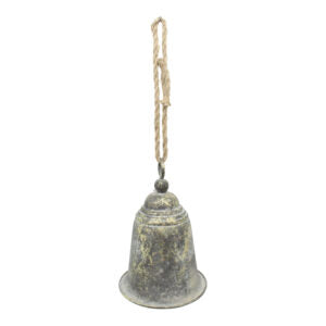 Large Hanging Bell with Rope-Rust