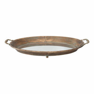 Vintage Mirrored Oval Tray