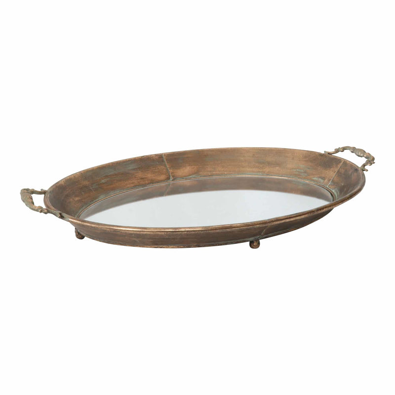Vintage Mirrored Oval Tray