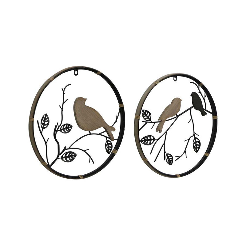 Set of 2 Assorted Contemporary Birds on Branch Wall Art