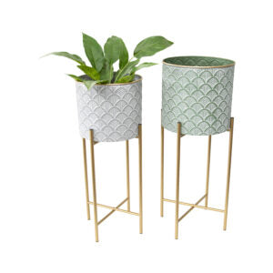 Set of 2 Nested Stilted Fan Planters