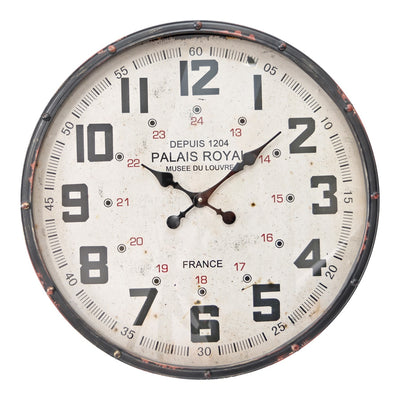 XL Vintage Palais-Royal Wall Clock with Glass Front