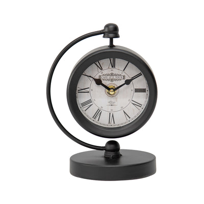 Cafe Black Crescent Table Clock