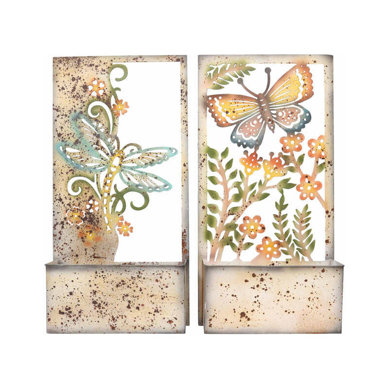Set of Two Assorted Butterfly and Dragonfly Wall Planters