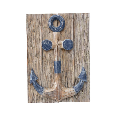 Handcarved Anchor Plaque Wall Art