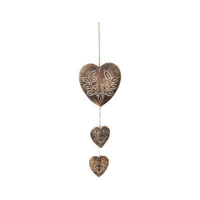 Handcarved 3-Heart Hanger