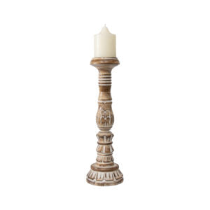 Tall Hand-Carved Embellished Pillar Candle