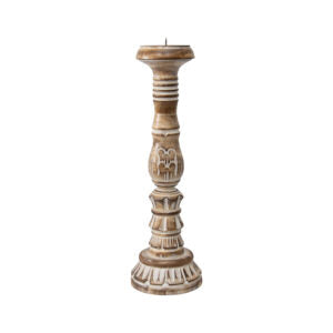 Tall Hand-Carved Embellished Pillar Candle