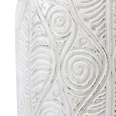 Hand-carved Swirl-Leaf Vase