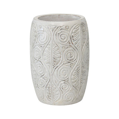 Hand-carved Swirl-Leaf Vase