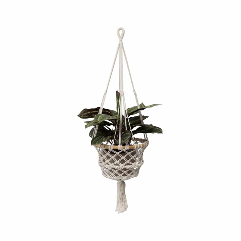 Handcrafted Macrame with Timber Pot Plant Hanger