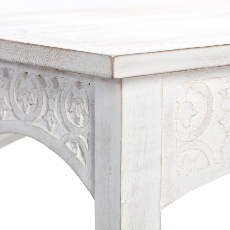 Hamptons Carved Console Table with Shelf