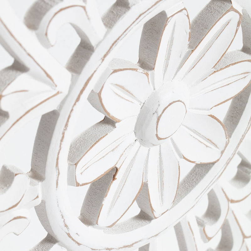 XL Hamptons Rectangular Fleur Handcarved Wall-Art