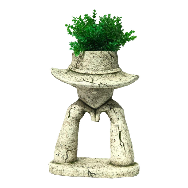 Arty Thinking with Hat Planter