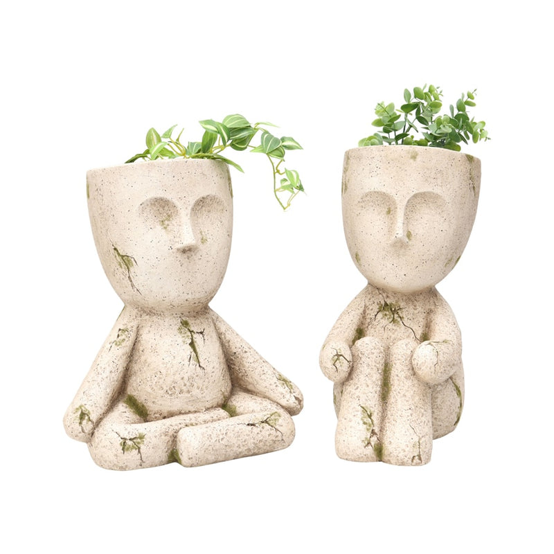 Arty Child Sitting and Knees Up Planter