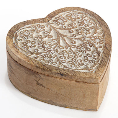 Trinket Heart Box with Pivot Carved Lid
