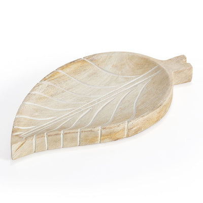 Mango Wood Leaf-Shape Tray
