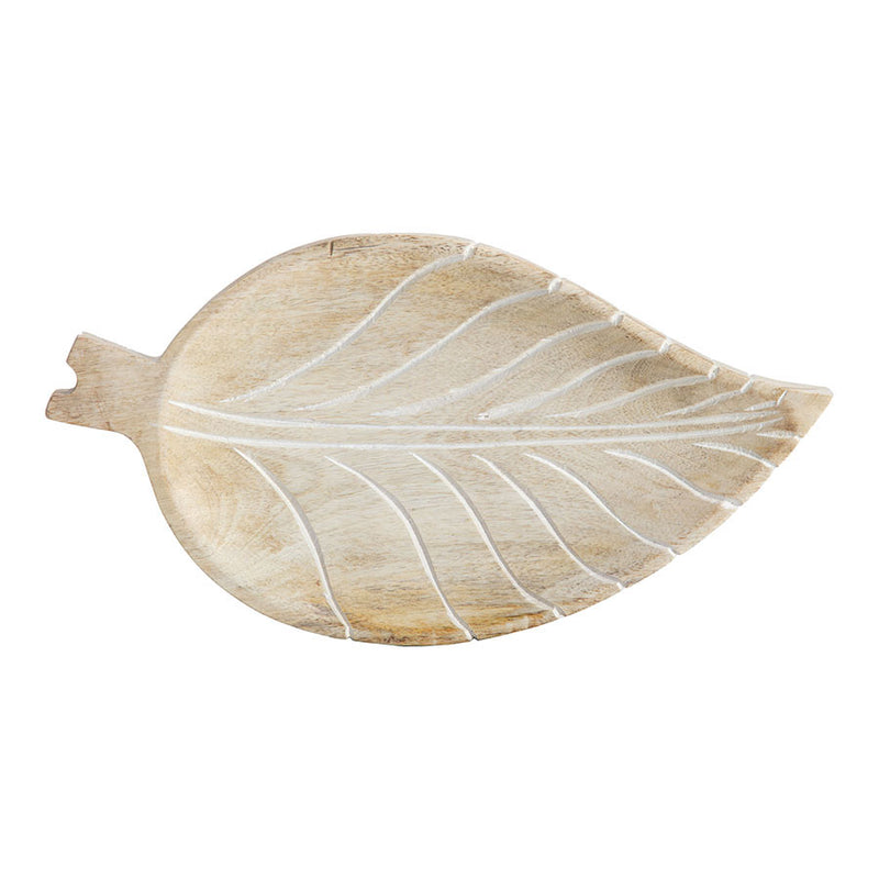 Mango Wood Leaf-Shape Tray