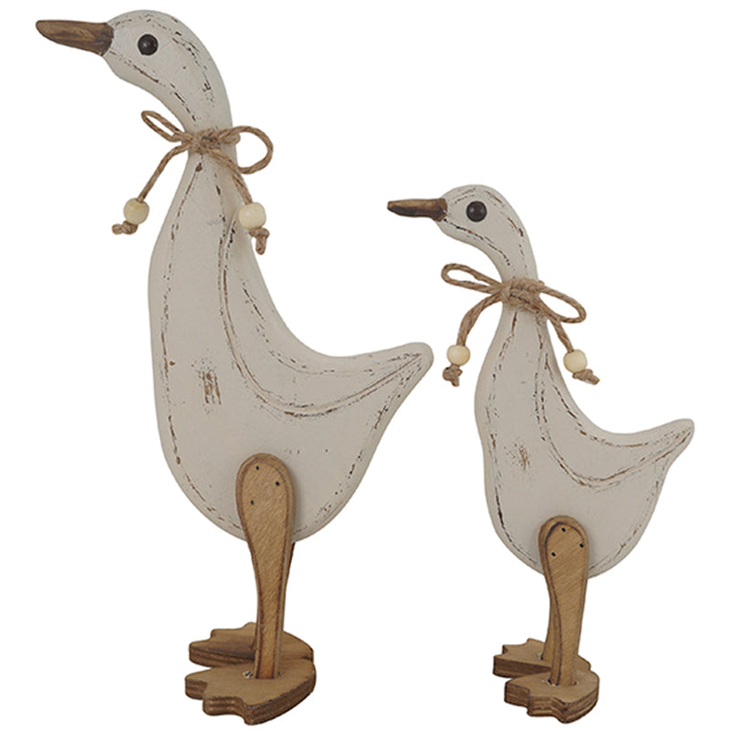 Shabby Chic Mumma Duck & Duckling Set of 2 Country Style Home Decor