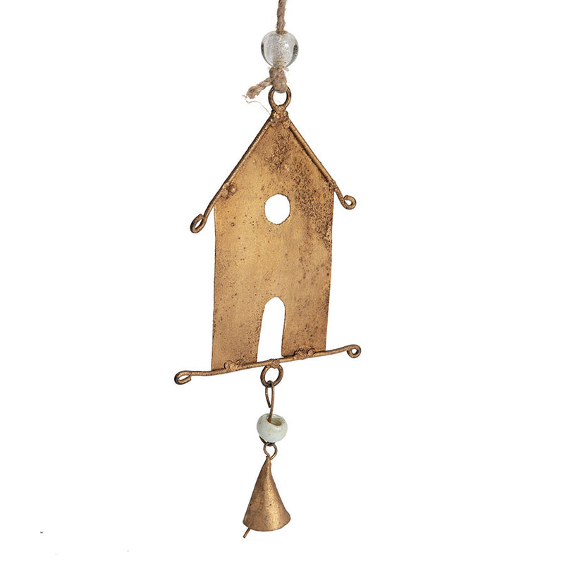 Houses with Bells Handcrafted Hanging Mobile