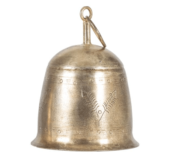 Antique Gold Vintage Etched Bell - Small