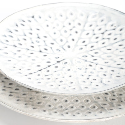 Set of 2 Nested Metal-Punched Hamptons Mini-Bowls Candle Plate