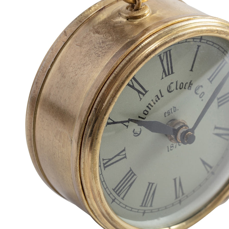 Round Antique Gold Colonial Table Clock