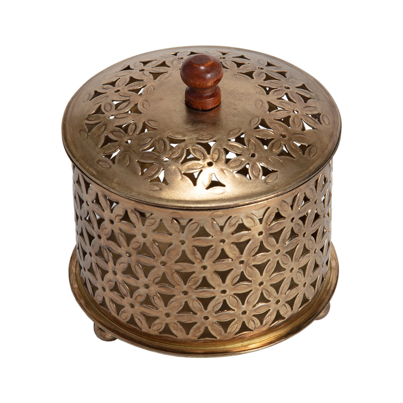 Round Punched-Flower Handcrafted Box