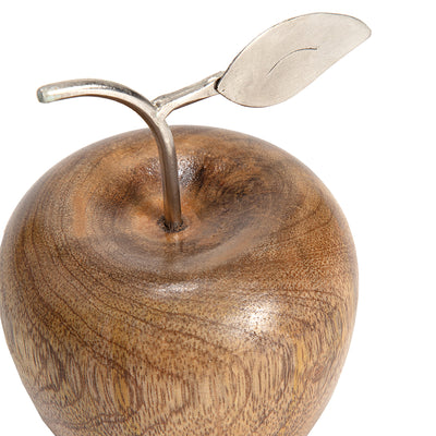 Set of 2 Handcrafted Apple & Pear Mango Wood Ornaments