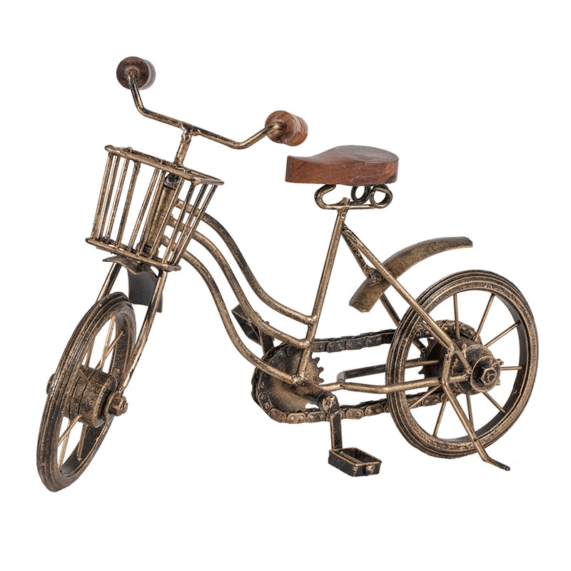Vintage Bicycle with Basket - Antique Gold