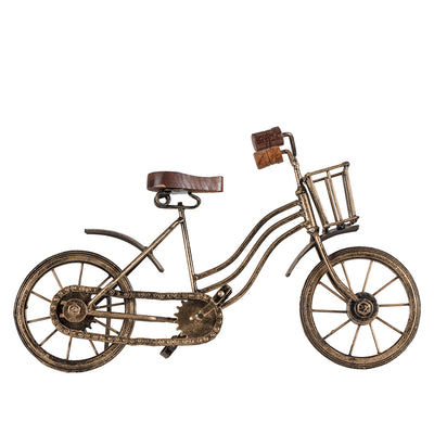 Vintage Bicycle with Basket - Antique Gold