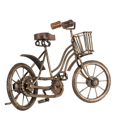 Vintage Bicycle with Basket - Antique Gold