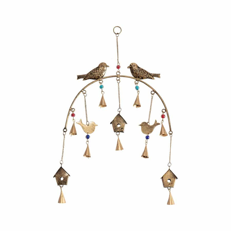 Handcrafted Hanging Arch Chime with Birds