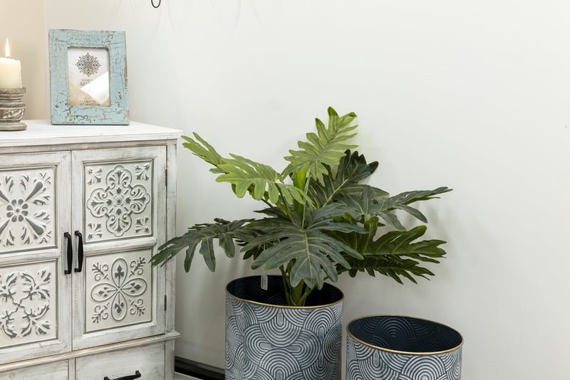 Potted Faux Monstera Plant