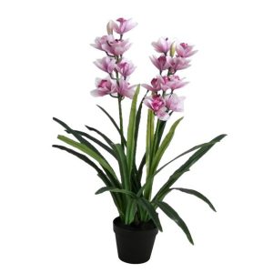 Potted Artificial Faux Cymbidium Orchid
