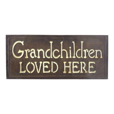 Grandchildren Loved Here Rust Wall Sign