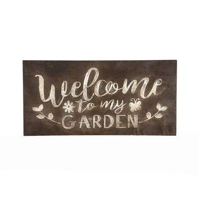 Welcome to My Garden Rust Wall Sign