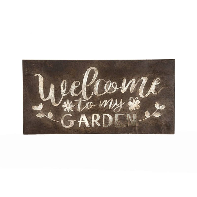 Welcome to My Garden Rust Wall Sign