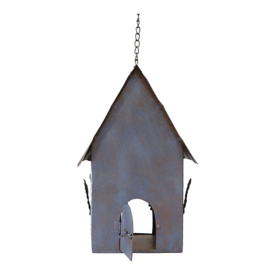 Rusty Hanging Blue Birdhouse