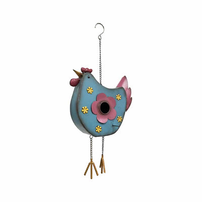 Hanging Chook Birdhouse with Flowers