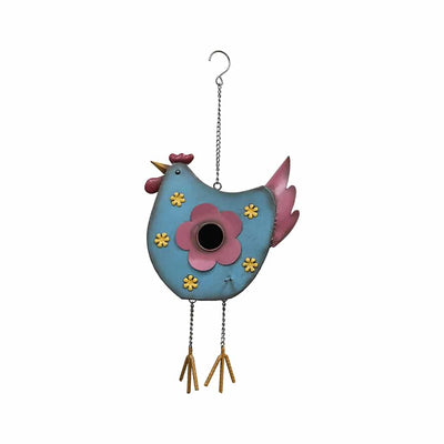 Hanging Chook Birdhouse with Flowers